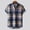 A0249-Blue, variant on QUINDOS Button Down Hawaiian Button up Shirt Casual Short Sleeve Summer Cotton Linen Shirts Loose Vacation Plaid Beach Shirts