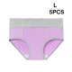 thumbnail image 4 of Guardurnaity 5 piezas de ropa interior de mujer de cintura alta sin costuras bragas de algodón Push Up calzoncillos abertura de pierna ancha para Ropa interior Púrpura L, 4 of 6