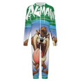 thumbnail image 4 of Looney Tunes Taz-Mania Men's Hooded Jumpsuit - Zip Up One Piece Pajamas Soft Cozy Winter Warm Plush Loungewear, 4 of 8
