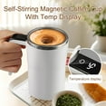 thumbnail image 2 of Electric Coffee Mug With a Built-In Lcd Thermometer, 380ML/13OZ Prevent Overflow Self-Stirring Magnetic Coffee Cup, Perfect for Brewing Coffee, Milk, Cocoa, Etc. (White), 2 of 8