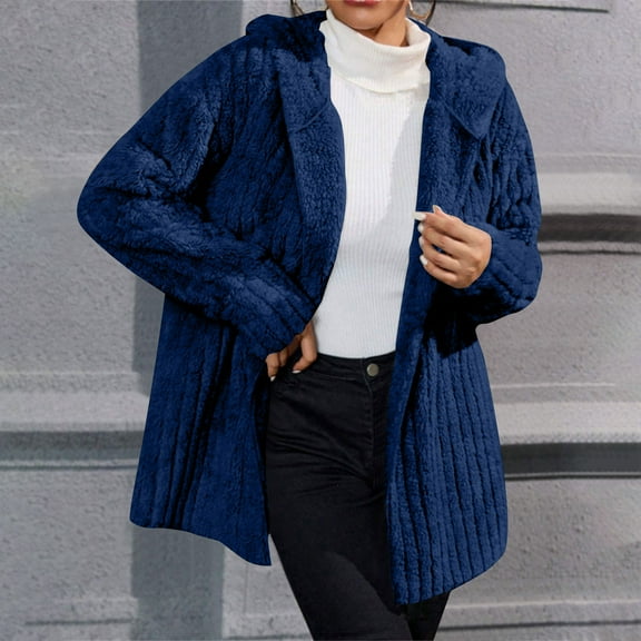 Njagoc3 Womens New Solid Color Long Sleeve Warm Hooded Jacket Top Jacket