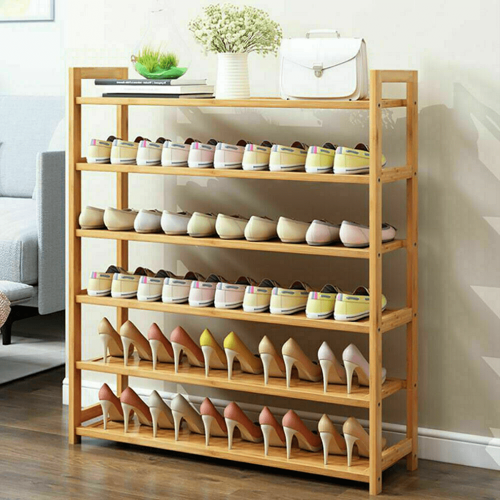 KIMBORA 4 Tier Long Shoe Rack for Closet, Wide Shoe Storage Organizer  Stackable Shoe Shelf for Floor, Bedroom 30-Pairs (Bronze) - Yahoo Shopping