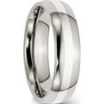 thumbnail image 5 of Stainless Steel With Sterling Silver Inlay Polished 6mm Band (Size 11.5) Made In China sr37-11.5, 5 of 6