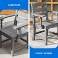 thumbnail image 4 of Dextrus HDPE Chairs Set of 2, Sturdy Patio Chair Bearing 330 lbs, All-Weather Outdoor Patio Chairs, Gray, 4 of 6