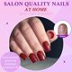 thumbnail image 5 of Uñas postizas adhesivas LuckForever de 240 piezas, cortas cuadradas, rojo oscuro, 5 of 8