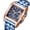 Rose Blue, variant on MEGIR Men Sports Chronograph Watch Square Stainless Steel Quartz Wristwatch Business Big Dial Clock