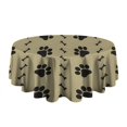 thumbnail image 5 of Paw Prints and Bones Round Tablecloth 60"x60",Wrinkle Wipeable Table Cloth for Kitchen Dining Room Picnic Patio Party, 5 of 6