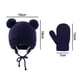 thumbnail image 5 of 1 Juego de gorro para bebé, gorro con orejeras de oso bonito, cálido para Otoño e Invierno, 5 of 8