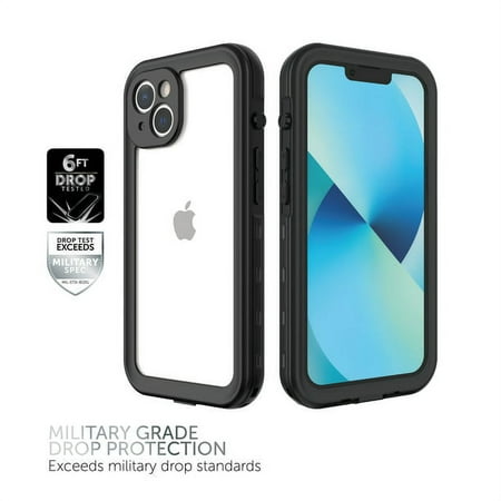 Body Glove Tidal 100% Waterproof Case | iPhone 13 | Black/Clear | Screen Protector