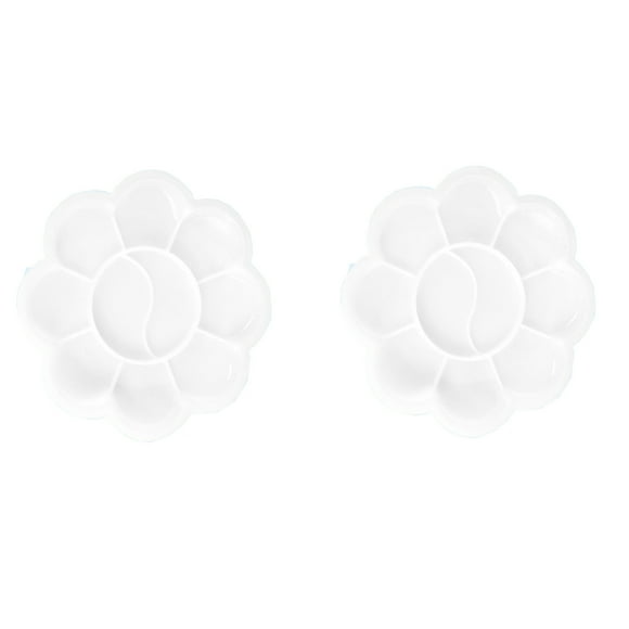 Apmemiss Paint Tray Palettes for Kids, Round Plastic White Paint Pallets for Students or Pupils,Paint Holder Tray,Paint Supplies for DIY Craft, Art Painting Classes, Play Party, Kindergarten or School