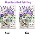 thumbnail image 3 of Home Sweet Home Purple Floral Garden Flag Lavender Daisy for Outside Yard 12.5 x 18 Double Sided Burlap Spring Summer Flowers Small Flags Seasonal Purple Outdoor Yard Decorations, 3 of 5