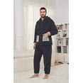 thumbnail image 2 of Vulcanodon Mens Plush Hooded Zipper Pajama Set, Soft Warm Long Sleeve Sleepwear with Pockets Fluffy Fuzzy Cozy Pjs（Dark Grey+light Grey, 2XL）, 2 of 4