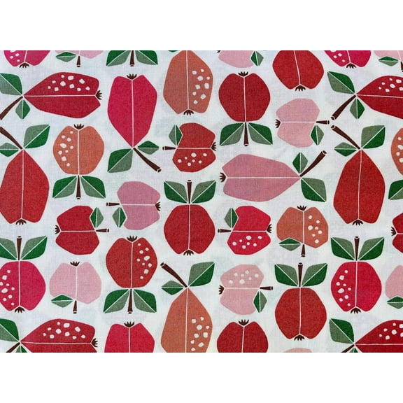 Under the Apple Tree-Orchard Apple Red Fabric-Loes Van Oosten-Cotton Steel