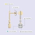 thumbnail image 2 of Diamond Dangle Earring| 4 Ct IGI Certified Cushion Shape Lab Grown Diamond | 18K Yellow Gold | Tatiana Dangling Solitaire Lab Diamond Earring| Prong Setting | FG-VS1-VS2 Quality | Friendly Diamonds, 2 of 6