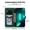 thumbnail image 4 of Allytech Wallet Case for Samsung Galaxy A21s Credit Card Slots Holder Slim PU Leather Folio Flip Wallet Phone Case, Darkgreen, 4 of 6