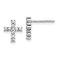 thumbnail image 5 of 14K White Gold Polished Diamond Cross Post Earrings (0.192Ct), 5 of 5