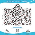 thumbnail image 2 of Pink and Black Of Leopard Print Hooded Bath Towel，60"x35" for Ages 3 To 12 Kids, Quick Dry Lightweight Soft Microfiber Hood Beach Towel Cover Up for Kids, 2 of 7