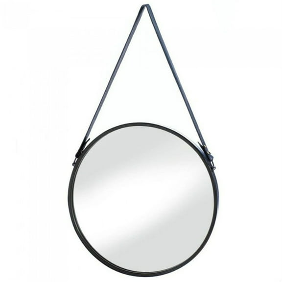 Home Decorative Round Hanging Wall Mirror With Faux Leather Strap