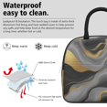 thumbnail image 3 of Obrewu Black White and Gold Marble Lunch Bag for Adult, Insulated, Leakproof, Oxford Cloth, 3 of 7