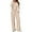 Almond, variant on Trendy Queen Women's 2 Piece Matching Lounge Set Long Sleeve Slightly Crop Top Wide Leg Pants Casual Sweatsuit