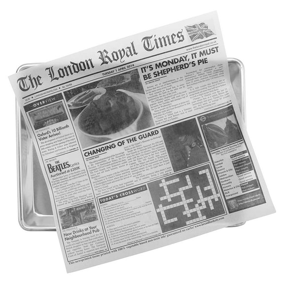 G.E.T. Grease-Resistant Food Basket Liners, London Newsprint, 12" x 12" (1000 Sheets)