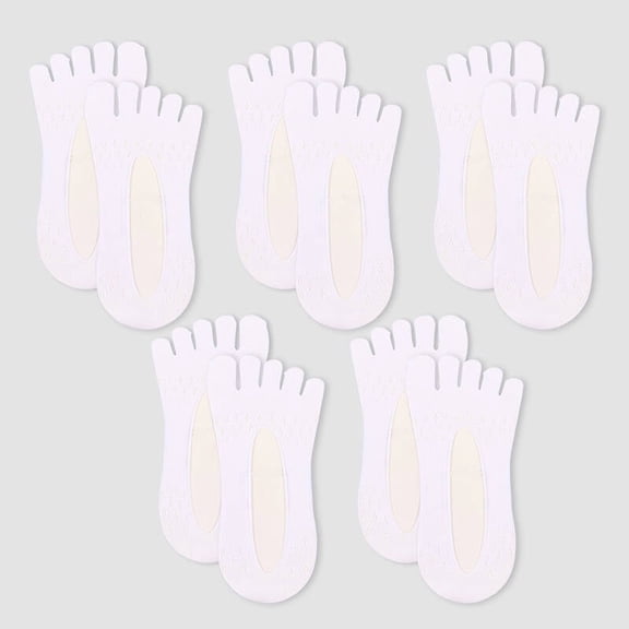 TELOLY 2026 New 5Pcs Womens Toe Socks Invisible Low-Cut,Breathable Mesh Toe Socks Women,Socks Women for Daily Wear,Work,Travel,Sports,Home,Casual,White