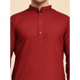 thumbnail image 3 of SKAVIJ Kurta Pajama Set for Men Cotton 2 Piece Top Bottom Traditional Indian Dress Red M, 3 of 11