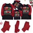 thumbnail image 3 of Matching Family Christmas Pajamas Long Sleeve Letters Print T-Shirt with Plaid Pants for Women Men Adults Couples, 3 of 5