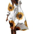 thumbnail image 4 of Vestido Camisero Con Estampado De Girasoles Y Mariposas, Elegante Vestido De Manga Larga Con Botones, Ropa De Mujer, 4 of 4