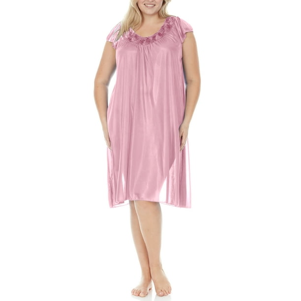 EZI Nightgowns for Women Soft & Breathable Satin Night Gowns for
