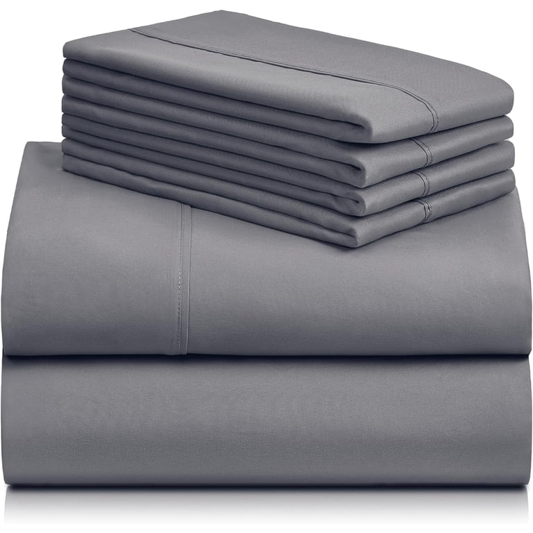 Luxclub Cooling Sheet Set, 6-Piece, Queen, Microfiber, Silver photo 8