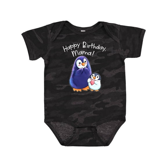Inktastic Happy Birthday, Mama- Cute Penguins Boys or Girls Baby Bodysuit