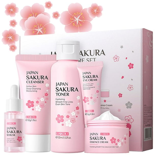 Set de regalo para el cuidado de la piel Blopuivo Sakura Kit de viaje para el cuidado de la piel (5 piezas)