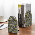 thumbnail image 5 of Zufioo Modern Yellow Excavator Print Wooden Bookends, Metal Bookshelf Non-slip Bookends, Home Furnishings Suitable for Bookcases Offices, 5 of 8