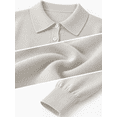 thumbnail image 2 of JWD Womens Cardigan Collared Knit Button Front Long Sleeve Sweater Top Lightweight Casual Layering Cardigan White S, 2 of 7