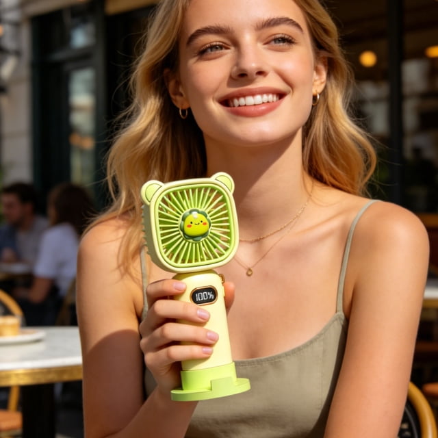 KTTECTOA Digital Display Handheld Folding FanUSB Rechargeable Desktop Classroom Dormitory Student Fan with LanyardBirthday Gifts Canada Days Birthday Gifts Home and Kitchen