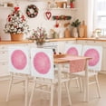 thumbnail image 2 of Christmas Snowflakes Chair Covers Set of 6 Pink Abstract Textures Chair Back Covers Stretch Removable Washable Slipcovers Protector for Dining Room Kitchen Party Decor, 2 of 5