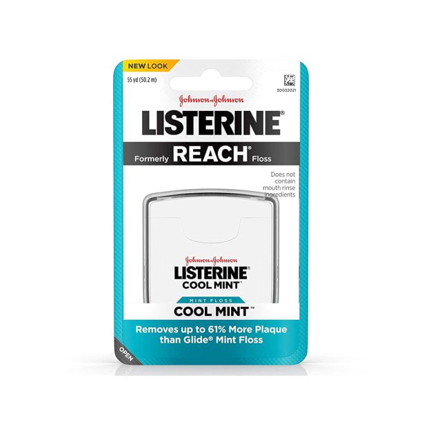 Listerine Dental Floss, Cool Mint 55 yds (Pack of 3)