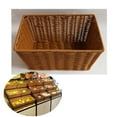 thumbnail image 5 of Raindrops Imitation Rattan Woven 1Pc Storage Basket Plastic Material Light Brown 11.8x7.9x5.9in for Home Use, 5 of 8