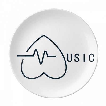 

Music Moving Heartbeat Fluctuation Love Plate Decorative Porcelain Salver Tableware Dinner Dish
