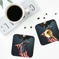 thumbnail image 4 of Honeii American Flag Print Leather Coaster Set of 4, Ideal for Safeguarding Your Furniture from Drinks Spills and Effortless Cleanup-Square, 4 of 6