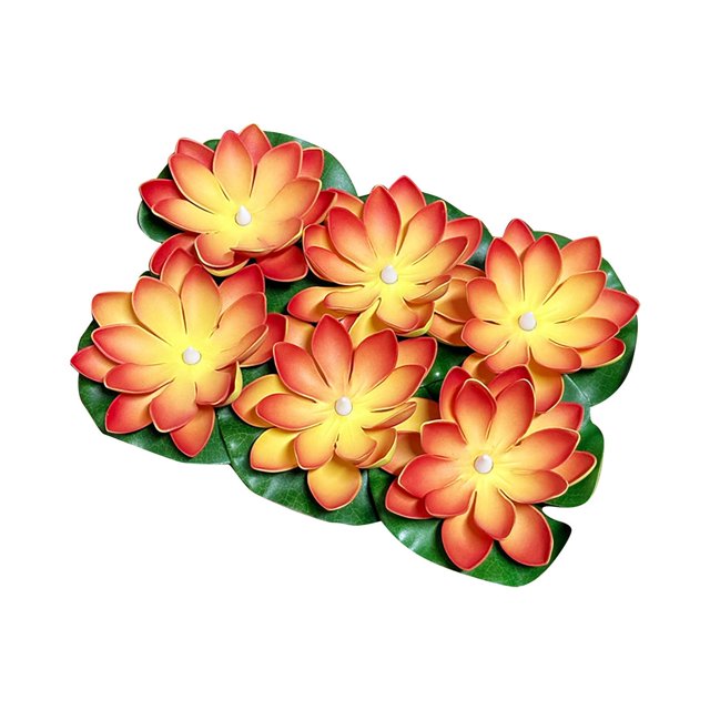 Under 10 Party Light-up Decoration 6 Pcs Decoration Floating with Lights Plastic Flower Plastic Flower Artificial Traditional Indian Decor for Puja Home Party Decoration