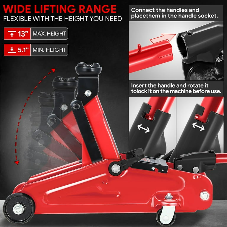 DNA Motoring 2 Ton 4000lbs Low Profile Hydraulic Trolley Torin