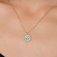 thumbnail image 4 of Gem Stone King 18K Yellow Gold Plated Silver Blue Apatite and White Zirconia Pendant Necklace for Women (1.80 Cttw, Gemstone Birthstone, Oval 8X6MM, with 18 inch Chain), 4 of 6