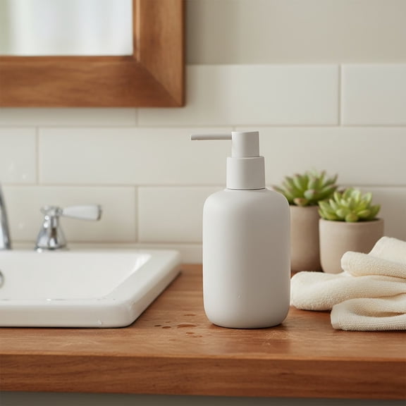 Oval Beige Soap Dispenser