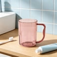 thumbnail image 5 of Transparent Toothbrush Mug,Lightweight Large Curved Handle Bathroom Rinsing Cup for Family Bathroom Washroom Dormroom, 5 of 6