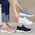 thumbnail image 4 of Womens Sneakers Breathable Mesh lightweight Lace-up Woman Running Athletic Tennis Walking Shoes Pink Size 5, 4 of 4