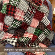 JCS Perfect Red 3 Plaid Homespun Cotton Fabric Sold by the Yard