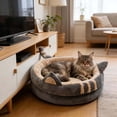 thumbnail image 4 of Indoor Circular Cat Bed With Cat Ears And Tail Design Suitable For All Seasons Portable Cat Slip Base Soft And Warm Washable, 4 of 5
