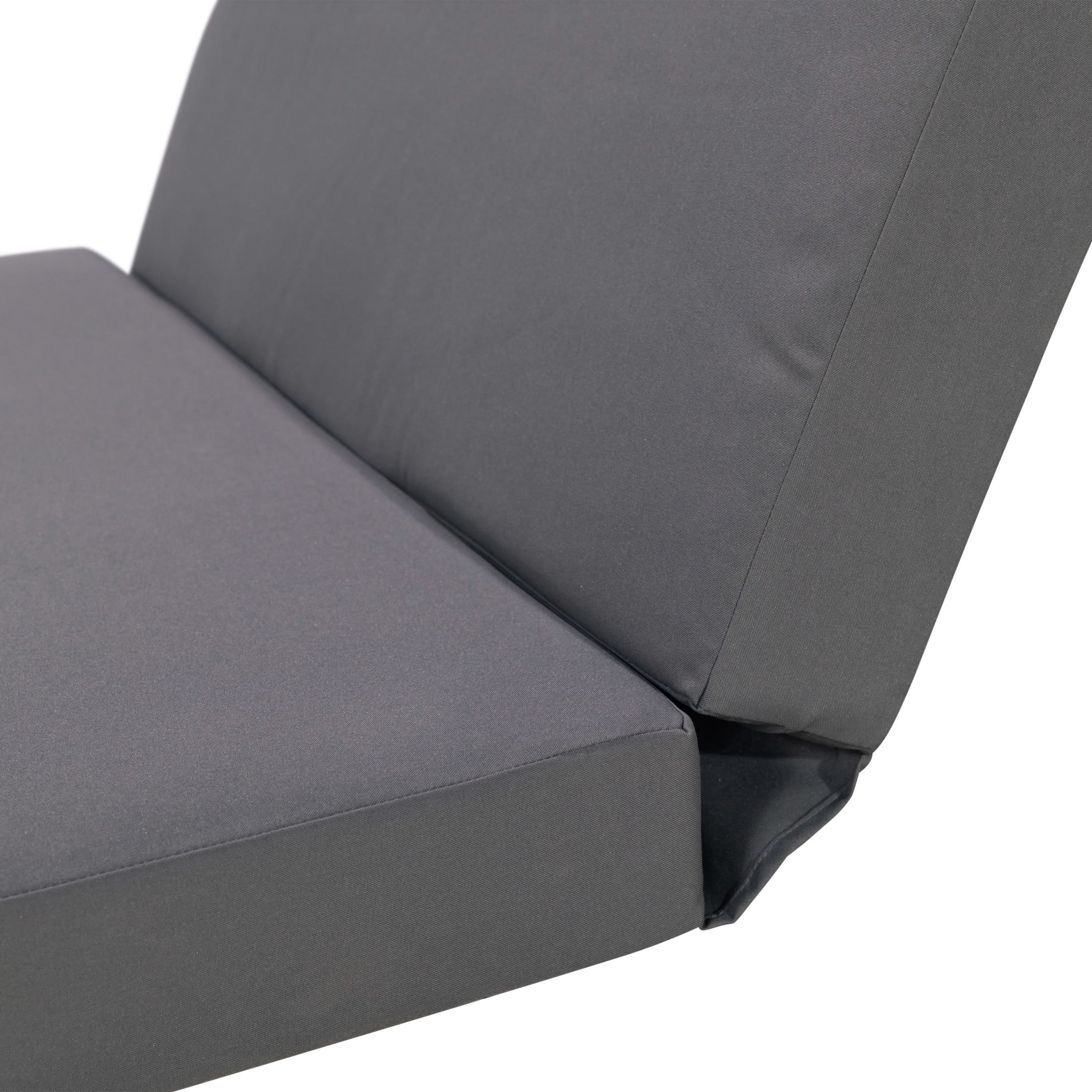 Christopher Knight Home Outdoor Chaise Lounge with 3-Fold Cushion, Adjustable Backrest, Black + Dark Gray